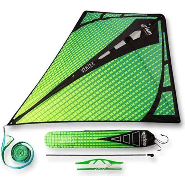 Prism Kite Technology Vertex High Flying Diamond Drachen mit 3 m langem Luftschlangen-Schwanz, Aurora, Einheitsgröße