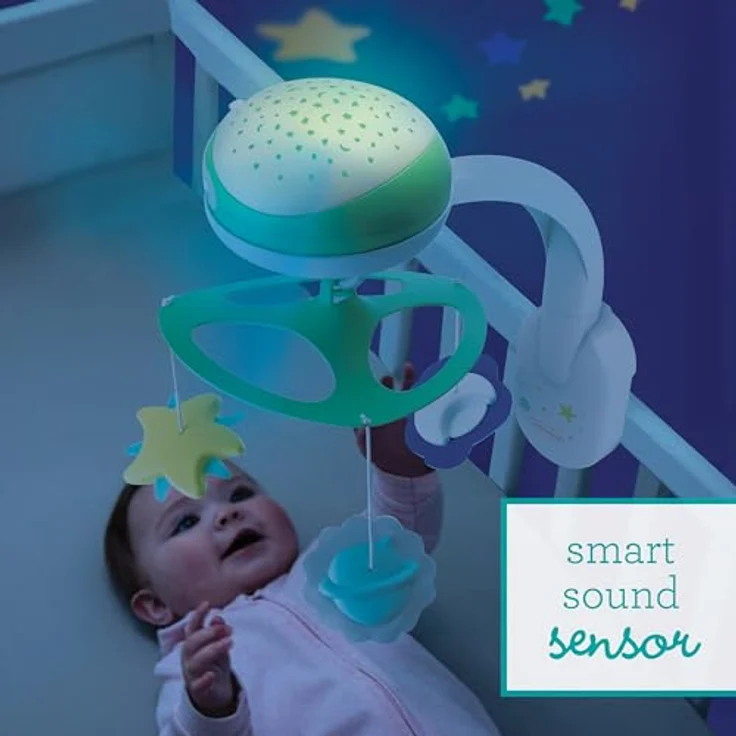 Infantino 3-in-1 Projektor-Musik-Mobile, Krippenmobile mit Smart Sounds Sensor, beruhigender Musik und Sternenhimmel-Projektor, für Babys von 0–18 Monaten – Bild 5