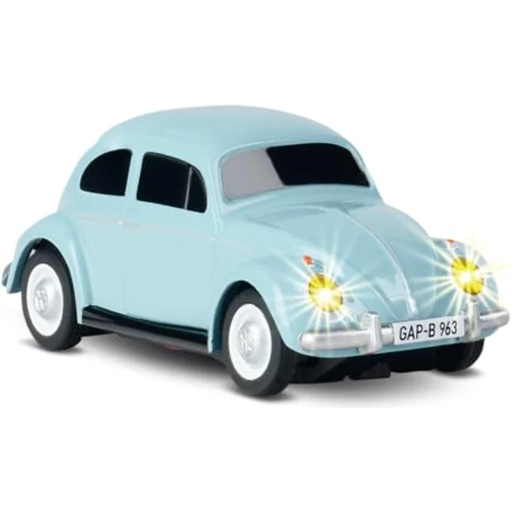 Carson Modellsport VW Beetle 1:87 RC Modellauto, Elektro Straßenmodell in Bahamablau, inkl. Akku und Ladegerät, 2WD mit LED-Beleuchtung und 45 Minuten Fahrzeit – Bild 3