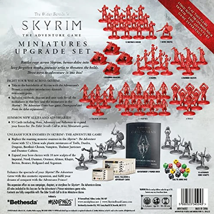 Modiphius The Elder Scrolls: Skyrim – Abenteuer-Brettspiel – Miniaturen-Upgrade-Set | Brettspiel | ab 14 Jahren | 1-4 Spieler | 60-120 Minuten Spieldauer, grau, rot – Bild 4