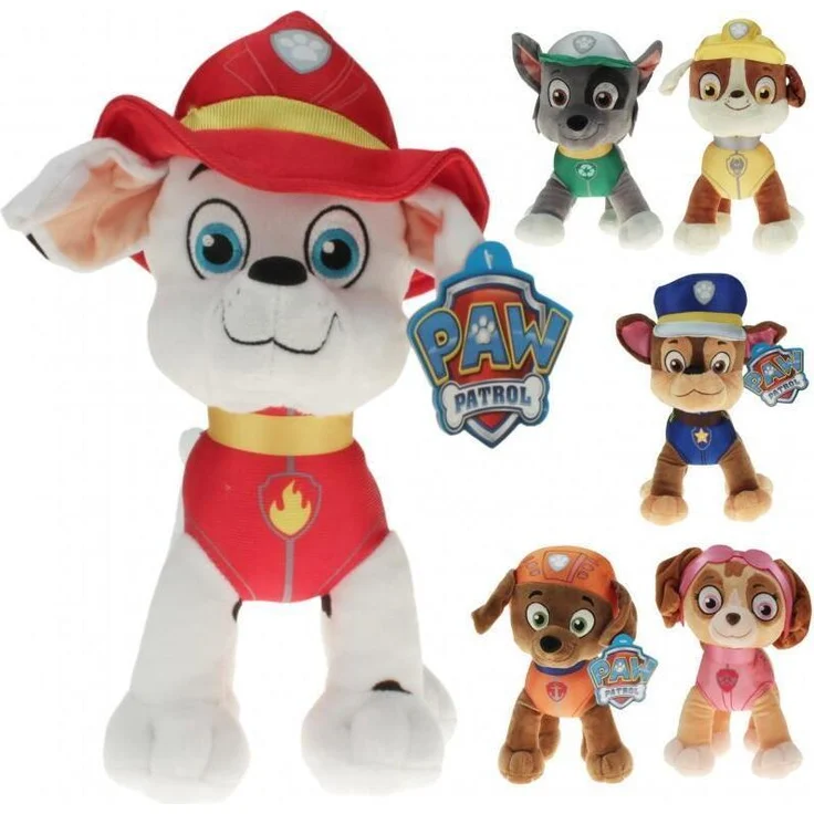 Play by Play Peluche Die Pfote Patrouille Rubble, 19 cm Kuscheltier aus hochwertigem Plüsch für Kinder ab 0 Jahren