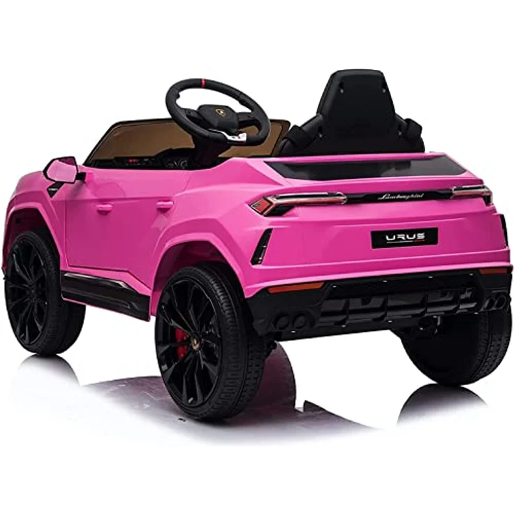 FINOOS Lambo Urus Elektroauto für Kinder, Originallizenz, 2 Motoren, vertikal öffnende Türen, 12-V-Batterie, 2,4-GHz-Fernsteuerung, (Rosa) – Bild 4