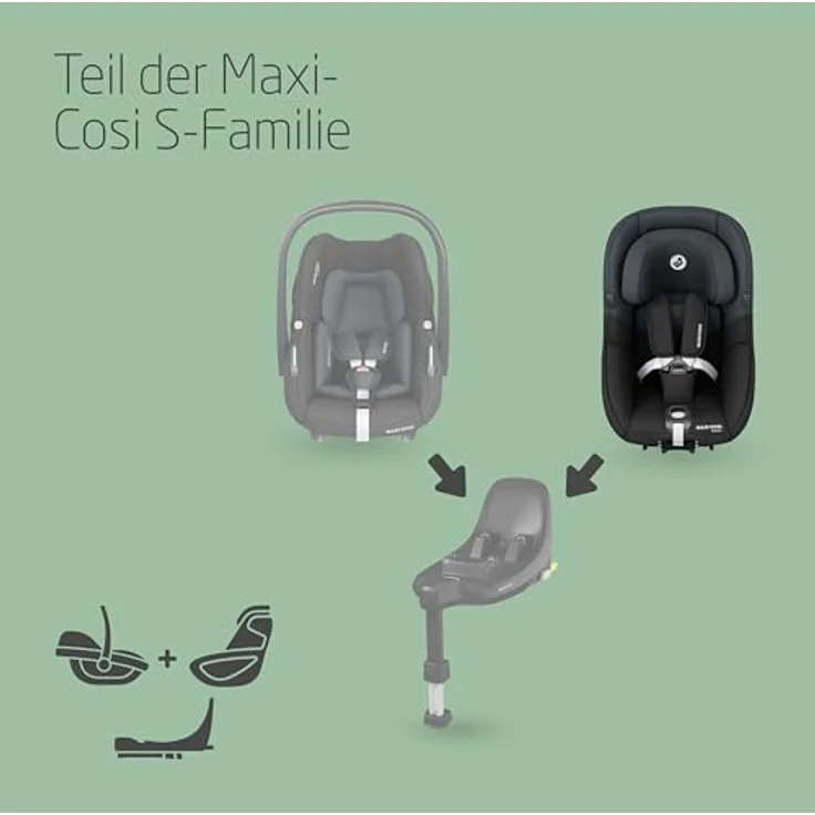 Maxi-Cosi Reboarder-Kindersitz Pearl S i-Size mit G-Cell Seitenaufpralltechnologie - Tonal Black – Bild 7