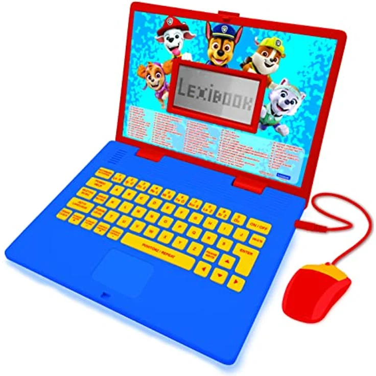 Lexibook zweisprachiger Lernlaptop Paw Patrol (JC598PAi17), 124 interaktive Lernaktivitäten in Englisch und Polnisch, 5,1 x 9,7 cm Bildschirm, ergonomische Maus und Tastatur – Bild 1