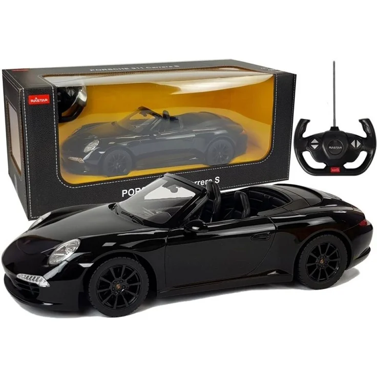 Wisam Porsche 911 Carrera S, Ferngesteuertes Auto RC Rastar, schwarz, mit realistischer Bedienung und robuster Verarbeitung