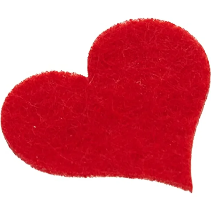 GLOREX Filz-Herz, Fliz, Rot, 4 cm, 10 Stück