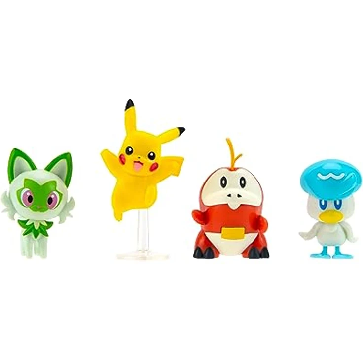 Pokémon PKW3402 - Battle Figure Multipack - 4er Pack mit Pikachu, Krokel, Kwaks, Felori, offizielle detaillierte Figuren, je 5 cm – Bild 2