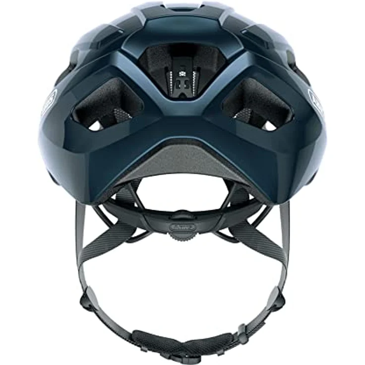 ABUS Rennradhelm Macator - Sportiver Fahrradhelm für Einsteiger - auch für Zopfträger/-innen - für Damen und Herren - Dunkelblau Glänzend, Größe L, L (58-62 cm) – Bild 3