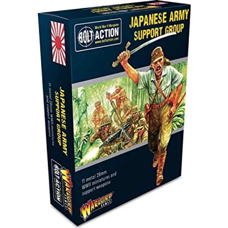 Warlord Games Bolt Action Japanese Army Support Group, 1/56 Maßstab, 11 Metall-Miniaturen, Montage und Lackierung erforderlich
