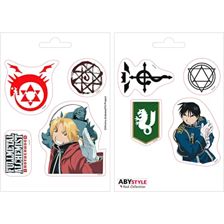 ABYstyle Fullmetal Alchemist Sticker Set, 2 Bögen mit detailreichen Motiven, 16x11cm
