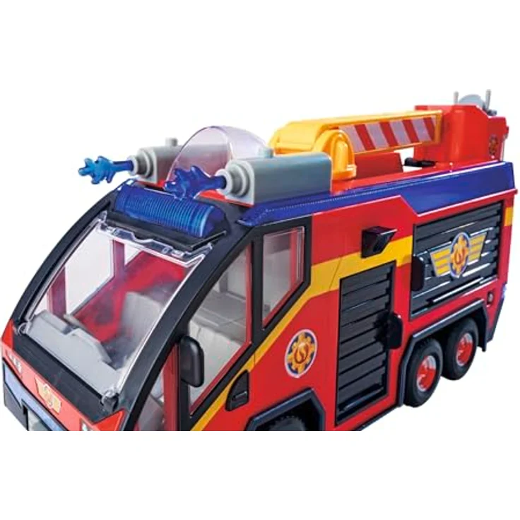 Simba Sam Jupiter, Feuerwehrlöschwagen mit ausziehbarer Leiter und Platz für Figuren – Bild 13