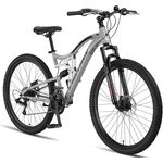 Chillaxx Bike Falcon Premium Mountainbike in 27,5 Zoll - Fahrrad für Jungen, Mädchen, Damen und Herren - Scheibenbremse- 21 Gang-Schaltung - Vollfederung (Grey-Disc-Bremse, 27,5 Zoll)