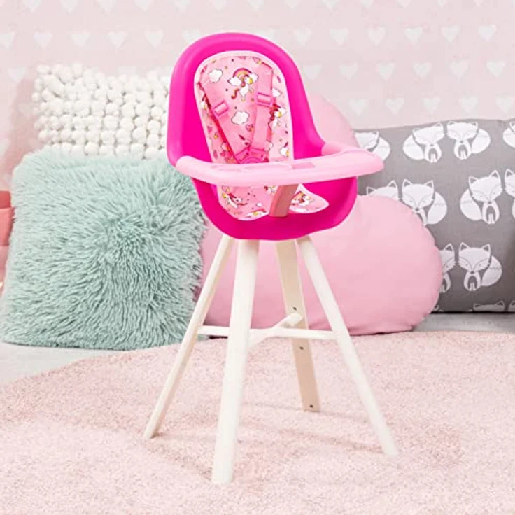 Bayer Design 63300AD Puppenhochstuhl mit integriertem Esstablett, rosa, Einhorn – Bild 5