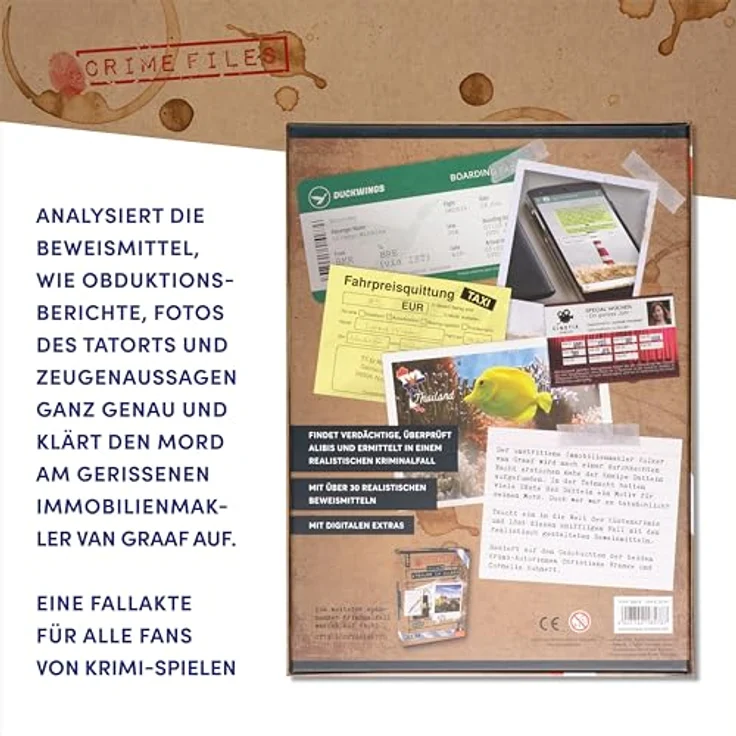 TOPP Crime Files – Fallakte: Endstation Ostfriesland, Brettspiel mit realistischen Beweismitteln von Bestsellerautorinnen, Modellnummer 18578 – Bild 4