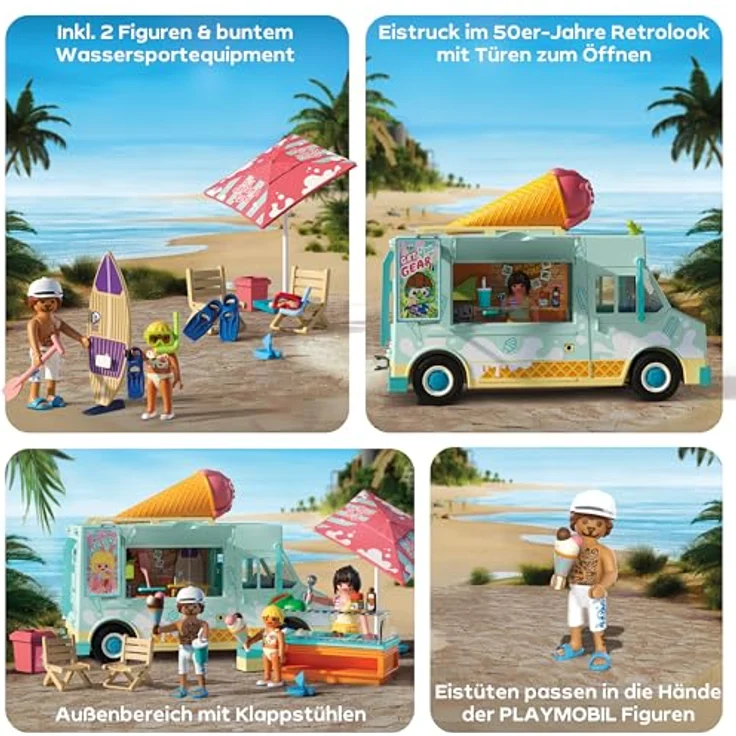 PLAYMOBIL Ice Cream Truck mit Surfshop, Spielzeug-Set für kreatives Spielen, ideal für Kinder ab 3 Jahren – Bild 4