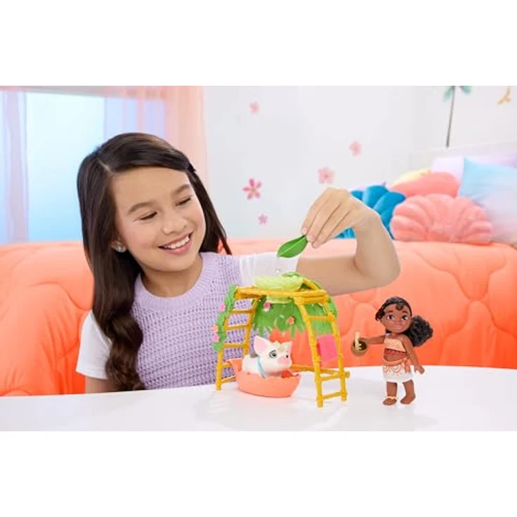 Mattel Disney Moana 2 Simea & Pua Badespielzeug Spielset mit Puppe, Sammelfiguren für Badespaß – Bild 2