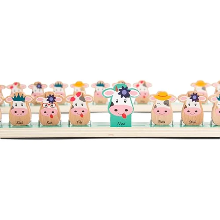 BS Toys Gedächtnisspiel "Which Cow Am I?", interaktives Brettspiel aus 100% FSC-Holz für Kinder ab 6 Jahren, 9,7 x 58 x 3 cm – Bild 2