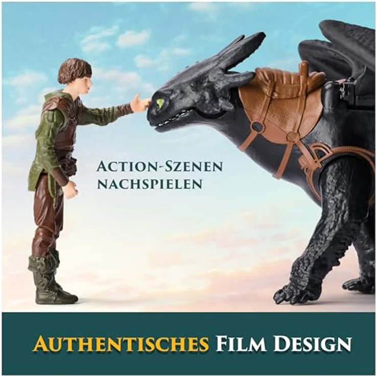 Spin Master Jak vycviit draka, Drachen- und Wikinger-Actionfiguren-Set mit 33 cm Ohnezahn und 7,5 cm Hicks, authentisches Filmdesign, bewegliche Gliedmaßen, perfekt für kreatives Spiel – Bild 4