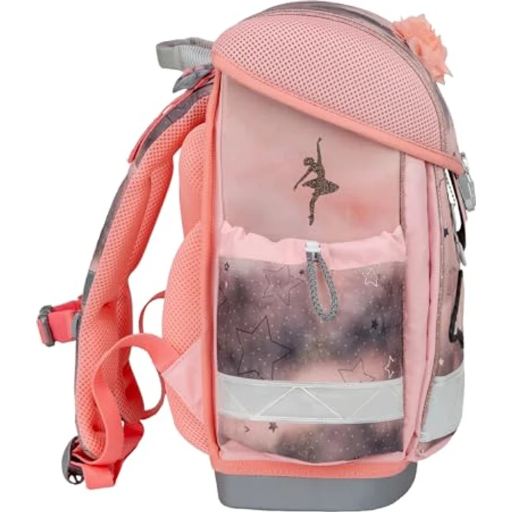 Belmil Classy Schulranzen Set 4-teilig, ergonomisch mit Brustgurt für Grundschule, 19 L, wasserdicht, Rose Ballet – Bild 4