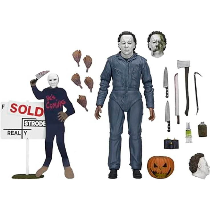 NECA Halloween 6: Ultimate Michael Myers Actionfigur mit 17,8 cm, austauschbaren Köpfen und Waffen Zubehör – Bild 3