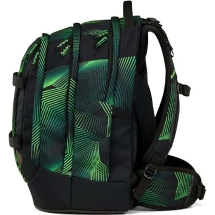 Satch Pack Schulrucksack Set 3tlg. mit Schlamperbox und Sportbeutel, 30 Liter Volume, 3D Soft-Mesh Rückensystem, Seismic Green – Bild 3