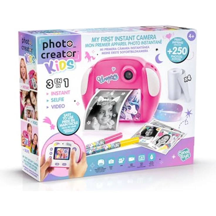 Canal Toys Photo Creator Licorne, Kinderkamera mit 12 MP und 1080p Videoaufnahme, rosa – Bild 3