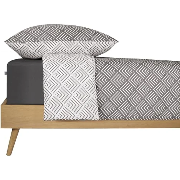 Schiesser Bettwäscheset Mabel | Renforcé | 100% Baumwolle aus nachhaltiger Produktion | 155x200 cm + 80x80cm | Grau – Bild 3