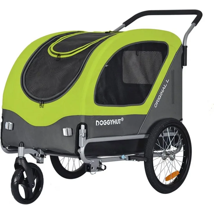 TIGGO Fahrradhundeanhänger DOGGYHUT, Hundeanhänger & Hundebuggy bis 35kg, Joggerfunktion, mit verstärktem Boden, blau