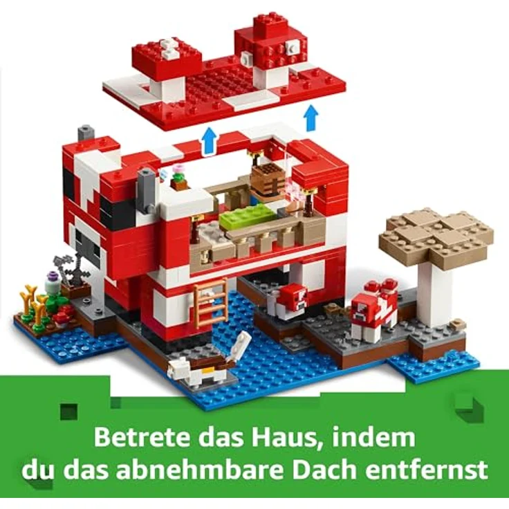 LEGO Minecraft Das Pilzkuh-Haus, Bauspielzeug zum Videospiel, mit Minifiguren Steve und weitere Charaktere, für Kinder ab 8 Jahren 21270 – Bild 3
