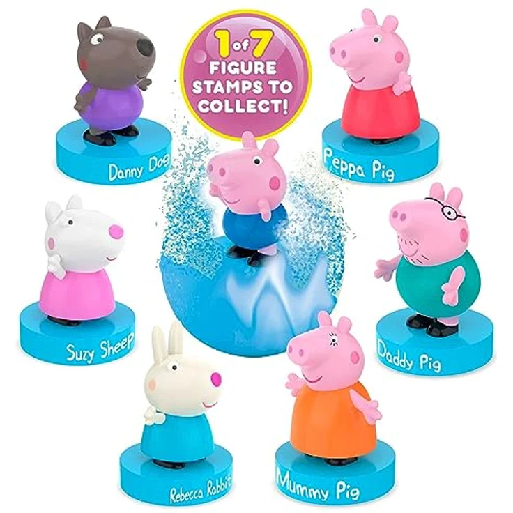Craze INKEE Surprise | 8er Set Peppa Pig Badekugeln Kinder mit Überraschung , Peppa Wutz Spielzeug für die Badewanne , mit Erdbeer-Duft & Schaumstoff-Effekt – Bild 2