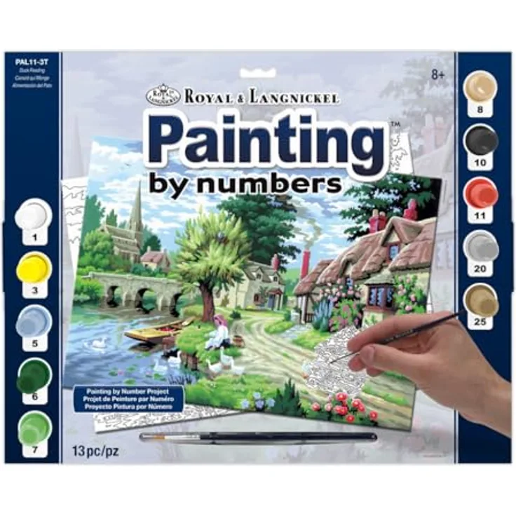 Royal & Langnickel PBN SR Lg Entenfutter, Malset für Fortgeschrittene mit 10 Acrylfarben und Pinsel