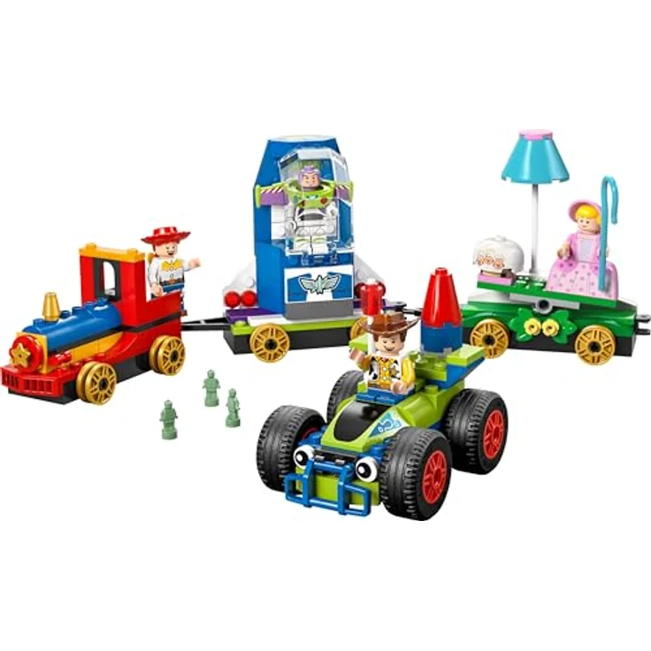 LEGO Disney Pixar 43264 Partyzug und Auto RC aus Toy Story, Bausatz mit 206 Teilen, inkl. Woody, Jessie, Porzellinchen und Buzz Lightyear, mehrfarbig – Bild 2