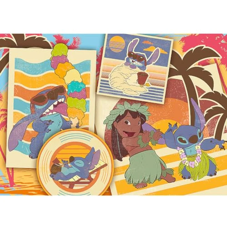 Trefl 13304 Lilo & Stitch, Musische Welt 200 Elemente-Buntes Puzzle mit Helden der Fernsehserie, Spiel für Kinder ab 7 Jahren, Mehrfarbig – Bild 2