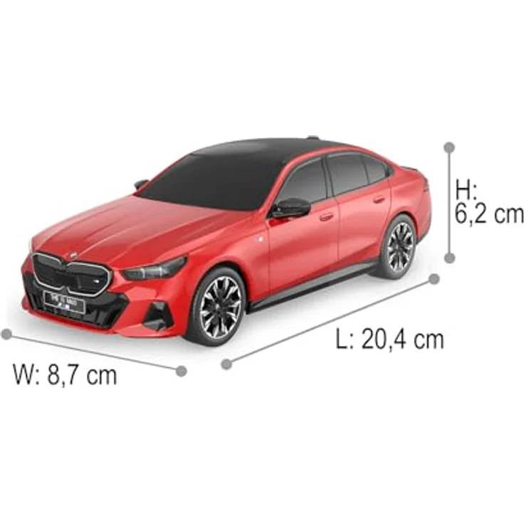 Jamara BMW i5 1:24 Deluxe Car Modell, rot, 2,4GHz, lizenziert, 340 PS, 400 Nm, Ferngesteuertes Auto – Bild 3