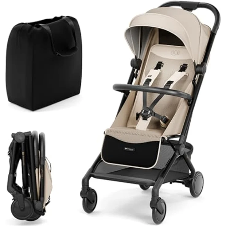 Kinderkraft PILOT 2 Kinderwagen, Liegebuggy mit UPF 50+ Schutz, 5-Punkt-Sicherheitsgurt, kompakt und handgepäcktauglich, Beige – Bild 1