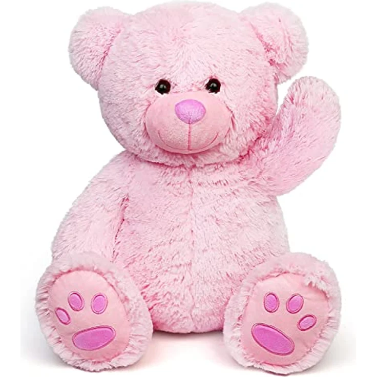 LotFancy Teddybär Kuscheltier 50 cm, Plüschtier mit weicher Füllung und langlebigen Sicherheitsdetails, rosa – Bild 1