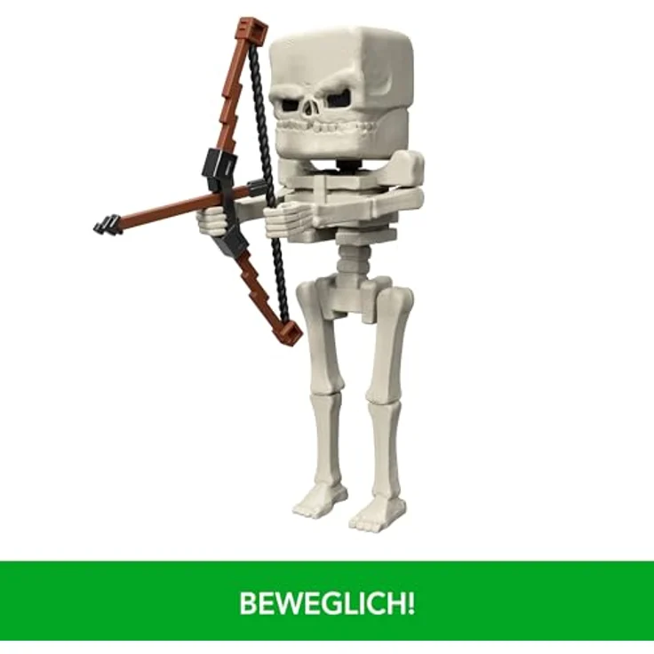 Mattel Minecraft Actionfigur- und Zubehörset, Skelett, 10 cm große bewegliche Sammelfigur mit Pfeil und Bogen, inspiriert von Ein Minecraft Film, Mehrfarbig – Bild 5