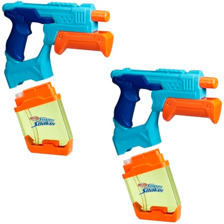Super Soaker Nerf Dunk-Fill Wasserblaster 2er-Pack, 300 ml Tank-Kapazität mit Pump-Action und durchsichtigen Tanks