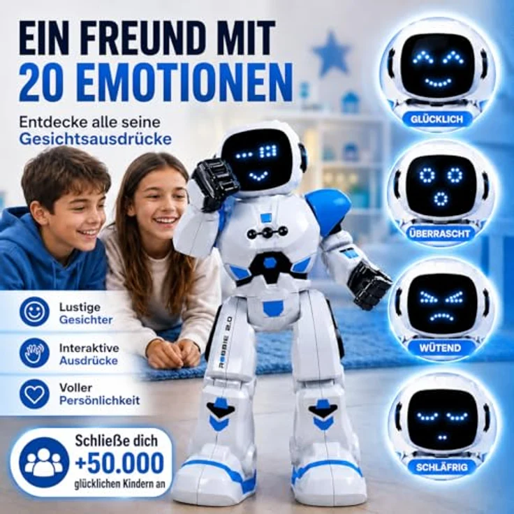 Xtrem Bots - Robbie | Roboter Kinder Ab 6 Jahre | Ferngesteuerte Roboter Blau | Roboter Ferngesteuert | Ferngesteuerter Roboter | Programmierbarer Roboter – Bild 5