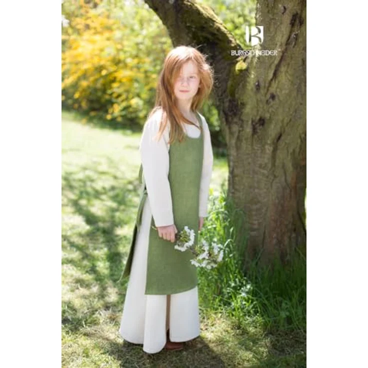 Burgschneider Kinderüberkleid Ylva, Lindgrün (116) aus Baumwolle, Historisch - Early Medieval, Viking – Bild 3