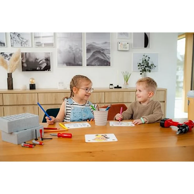 fischertechnik Fischer for Kids Power-Box 579436, Spielwerkzeugset für Kinder ab 3 Jahren mit elektrischem Akkuschrauber, DuoKID Dübel und Schraubendreher – Bild 3
