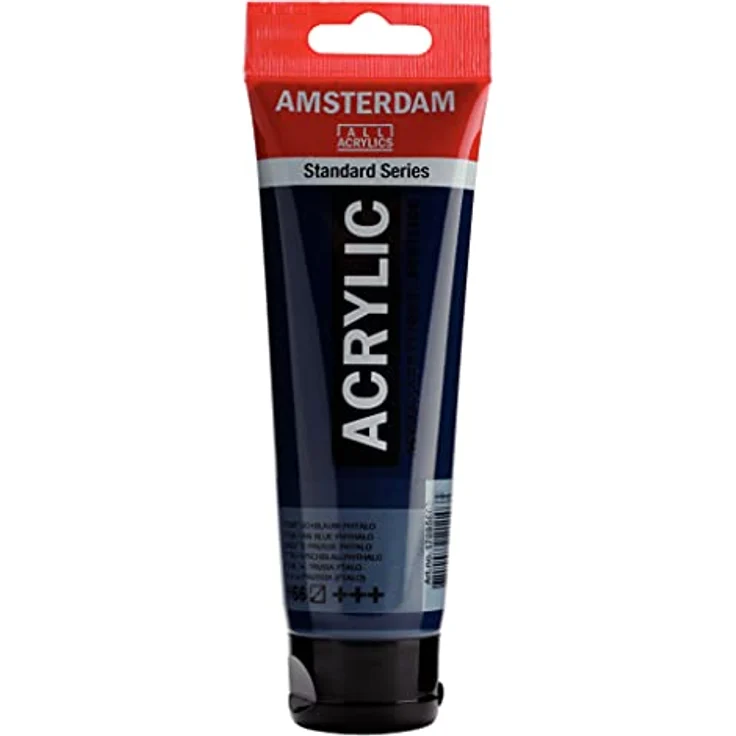Amsterdam Standard Series Acrylfarbe Tube 120 ml, Preußischblau (Phthalo) 566, sehr hohe Lichtechtheit und alkalibeständig, für Wandmalereien geeignet – Bild 1