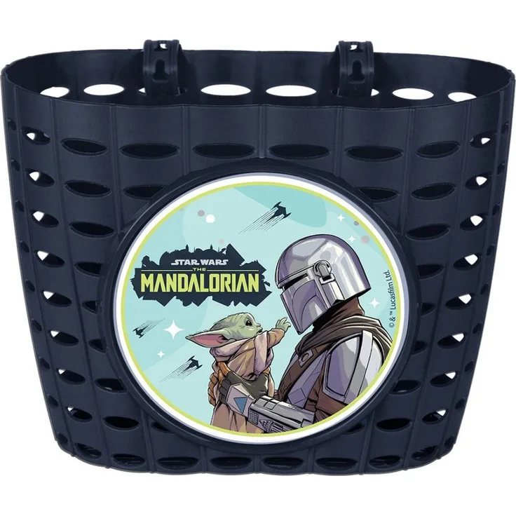 Seven Polska Fahrradkorb Kinder "Mandalorian Grogu", blau, für Dinos, Superhelden & Co