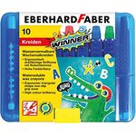 Eberhard Faber 521110 - Wachskreide, wasservermalbar, 10 Kreiden in praktischer Kunststoffbox
