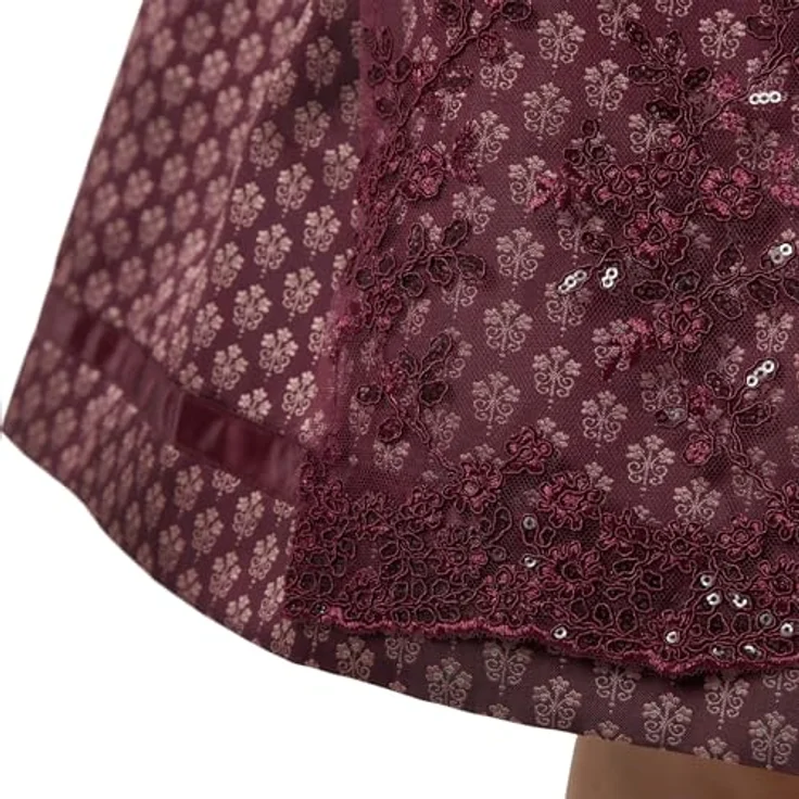 dressforfun Dirndl Liah Premium Midi-Dirndl, elegantes Trachtenkleid in Bordeauxrot, Gr. 40 für Oktoberfest und Volksfeste – Bild 7