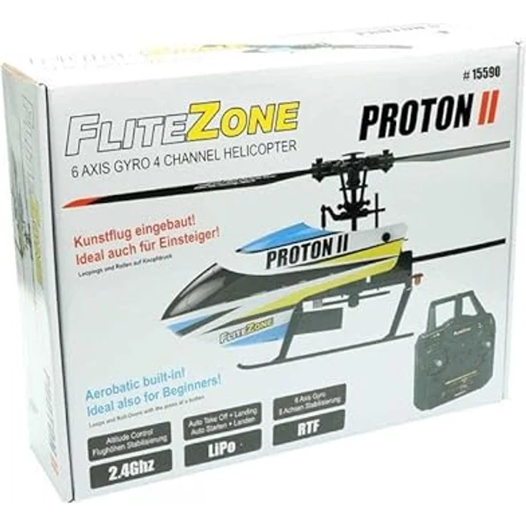 Pichler Modellbau Proton II RC-Helikopter Helicopter RTF mit Kunstflugfiguren auf Knopfdruck, blau – Bild 7