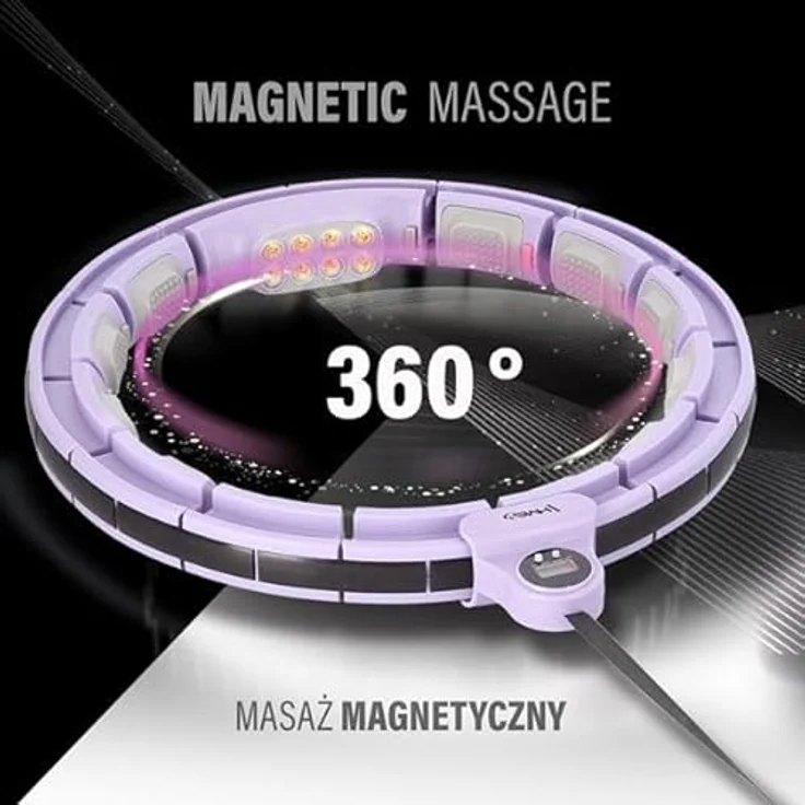 HMS Hula-Hoop-Reifen HHM13 Violett mit Magneten, Gewicht, Massagepunkten und Zähler – Bild 3