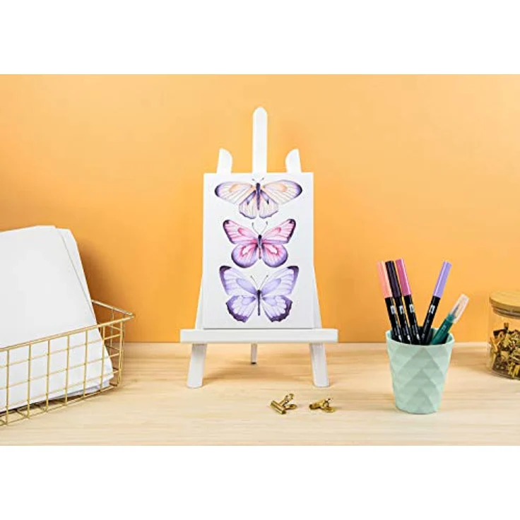 Tombow CANVAS-SET1 Watercoloring Canvas Set mit eleganten Schmetterlingen, inklusive 4 ABT Dual Brush Pens und Wassertankpinsel – Bild 4