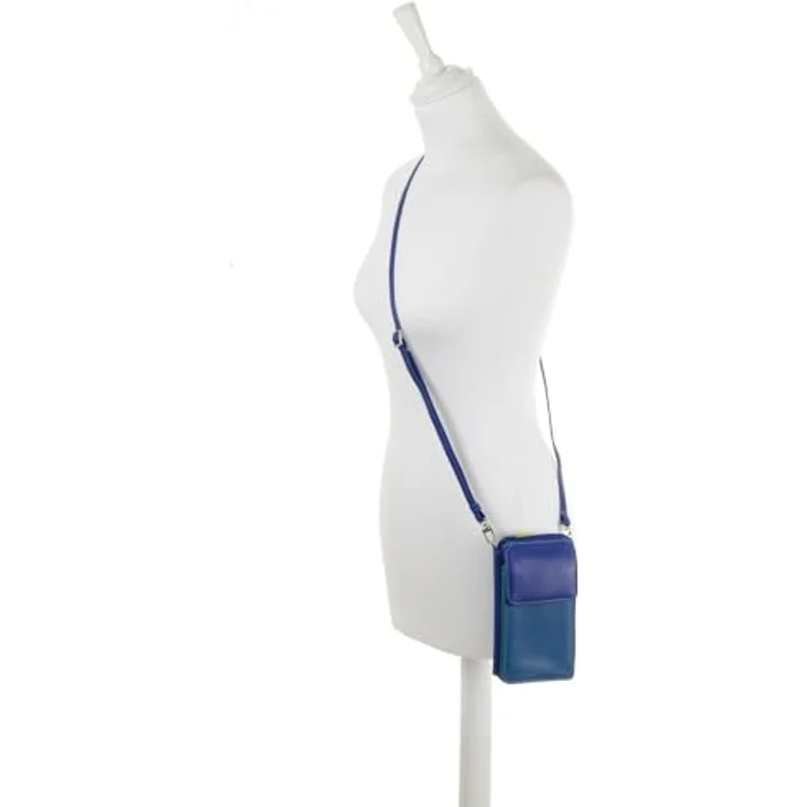 Mywalit Herren Portemonnaie aus Leder, Geldbörse mit Umhängeriemen, 11 cm, Blau – Bild 3