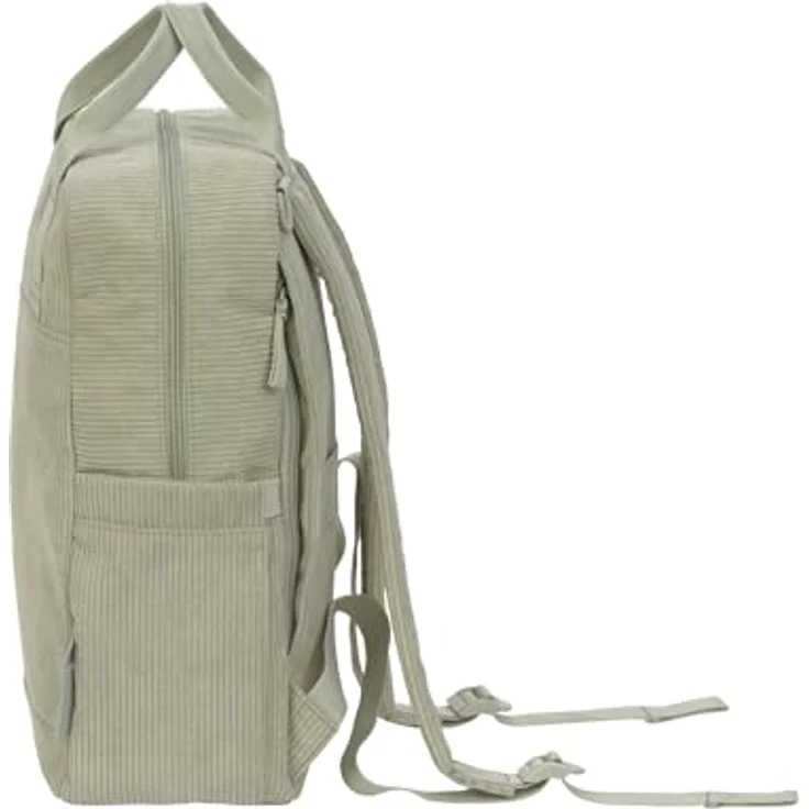 LÄSSIG Vividal Backpack, Baby Wickelrucksack mit Wickelunterlage, Flaschenhalter und Kinderwagenbefestigung, nachhaltig aus recyceltem Polyester, cord light khaki – Bild 4